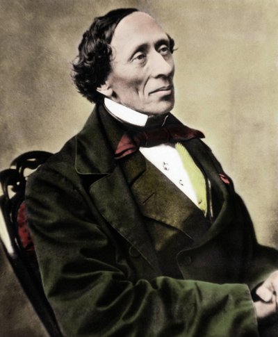 デンマークの作家・詩人であるハンス・クリスチャン・アンデルセン（1805-1875）の肖像。1860年代の写真。 作： Unknown photographer