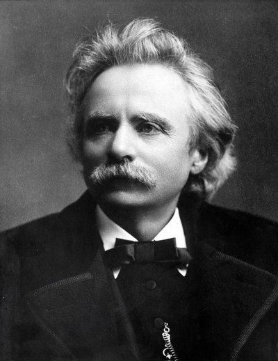 Edvard Grieg (1843 - 1907) ノルウェーの作曲家の肖像。 作： Unknown photographer
