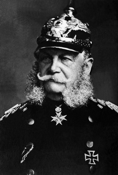 1861年から1888年までプロイセン王であったウィリアム1世（1797-1888）の肖像で、1871年から1888年までドイツ皇帝となった。 作： Unknown photographer