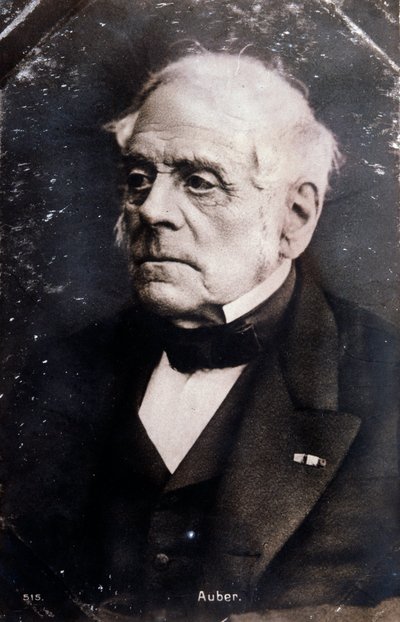 イギリスの作曲家ダニエル・フランソワ・エスプリ・オーベル（1782-1871）の肖像 写真。19世紀ミラノ、ビブリオテカデルコンセルヴァトーリオ 作： Unknown photographer