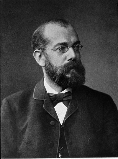 ドイツ人医師ロバート・コッホ（1843-1910）の肖像。 作： Unknown photographer