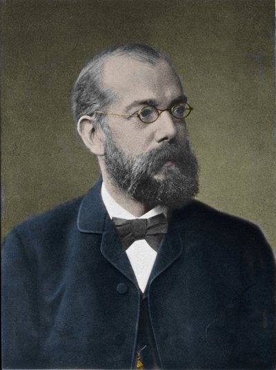 ドイツ人医師ロバート・コッホ（1843-1910）の肖像。 作： Unknown photographer