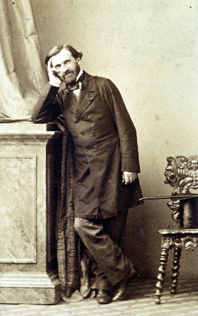 作曲家ジュゼッペ・ヴェルディ(1813 - 1901)の肖像。1840s.写真撮影。 作： Unknown photographer