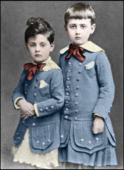 1877年、ロベールとマルセル・プルーストの子供たち。 作： Unknown photographer