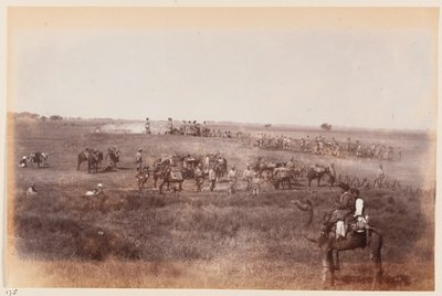 1885年頃の運動のデリーキャンプ中にサッパーと鉱夫が避難所の溝を作った 作： Unknown