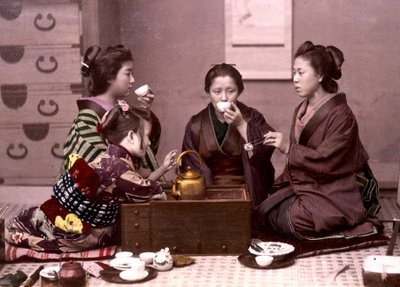 家庭でのお茶（日本、19世紀後半） - Foreign Missions Archive 作： Unknown photographer