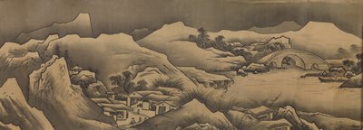 風景、17世紀。 作： Unkoku Toban