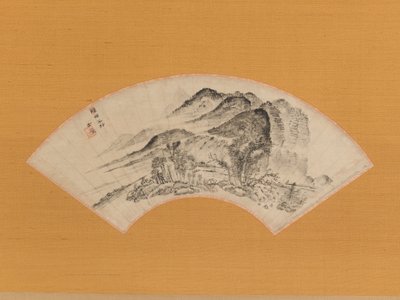 村の半分を覆う長引く雨、カリフォルニア州。 1815-20。 作： Uragami Gyokudo