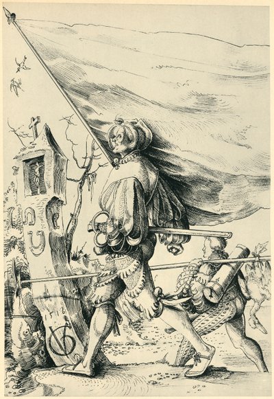 傭兵、1516年、1943年。 作： Urs Graf