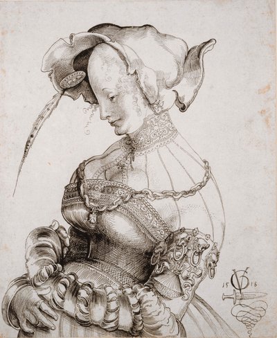 1518年、半身像の売春婦。 作： Urs Graf