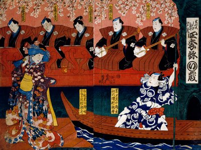 四季のながめ丸にいのトシ、トシ役、「四季」のシーン 作： Utagawa Kunisada