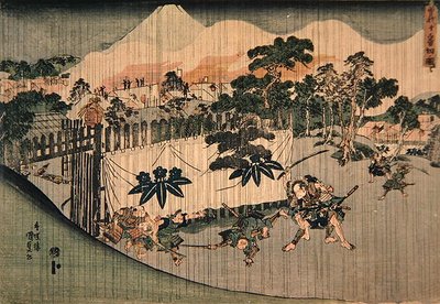 10人の敵を殺す曽我兄弟、1830年頃（カラー木版画） 作： Utagawa Kunisada