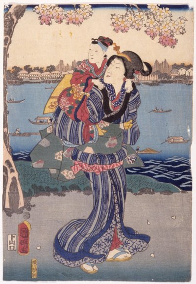 向島の桜を見る（向島花見の図） 作： Utagawa (1835 1888) Kuniaki
