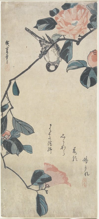 （ツバキの鳥）、19世紀初頭 作： Utagawa Hiroshige