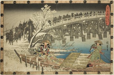 第11幕 第1部 夜襲への接近 (十一段目一、夜地押し寄せ) 連載「忠臣蔵の仇討ち」より 作： Utagawa Hiroshige