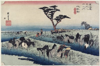 四月の馬フェア、知立_、c。 1833 作： Utagawa Hiroshige