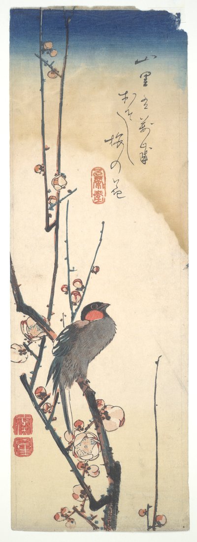 鳥と梅の木 作： Utagawa Hiroshige