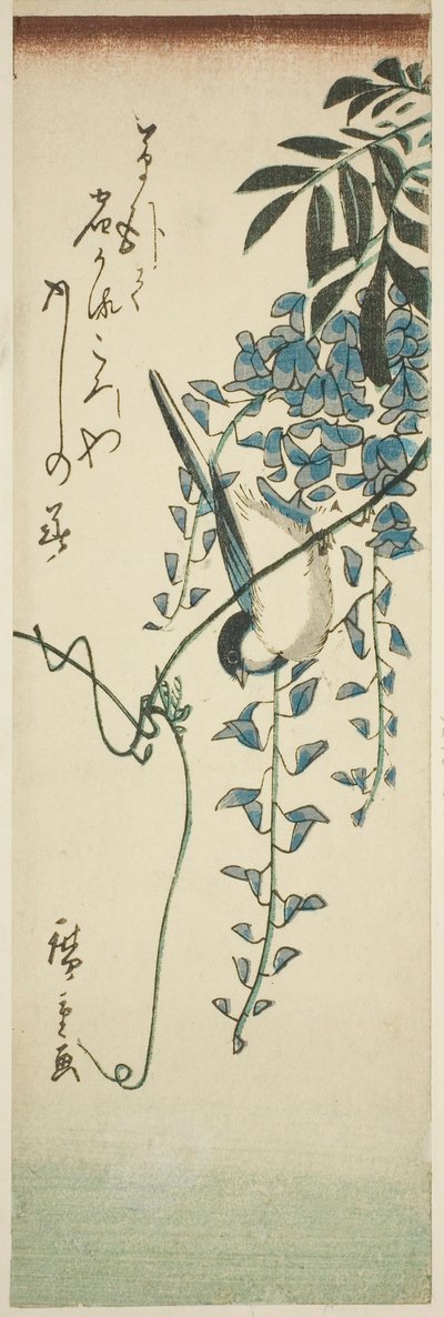 鳥と藤 作： Utagawa Hiroshige