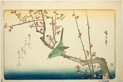 梅の枝にウグイス 作： Utagawa Hiroshige