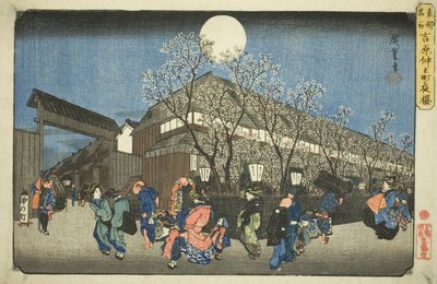 連載「東都名所」より 吉原中之町夜桜（吉原中之町夜桜） 作： Utagawa Hiroshige
