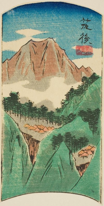 筑後、シート番号のセクション。 「くにづくしはりまぜずえ」シリーズ 17 作： Utagawa Hiroshige