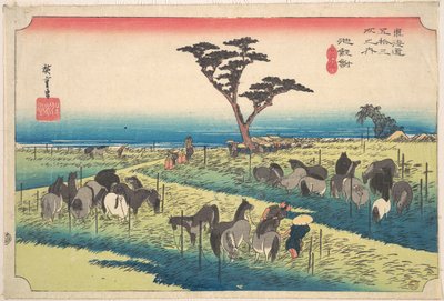 知立、首夏馬市 作： 歌川広重