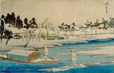真崎の晴れゆく雪 作： 歌川広重