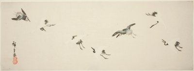 飛行中のクレーン 作： Utagawa Hiroshige