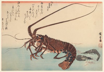 ザリガニと2つのエビ、グレートフィッシュシリーズ（1832年に開始）、1840（カラー木版画） 作： Utagawa Hiroshige