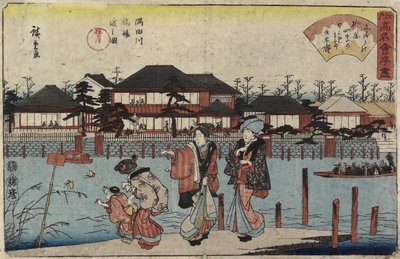 1830年から1844年まで、レストランやなぎや橋で隅田川を渡った 作： Utagawa Hiroshige