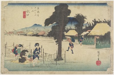 ひょうたん削りくず、水口、c。 1833 作： Utagawa Hiroshige