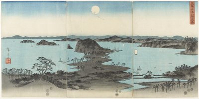 1857年7月夜の武蔵県の金沢の8つのビュー 作： Utagawa Hiroshige