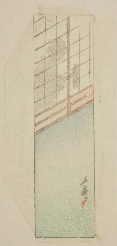 襖の後ろの女性の封筒 作： Utagawa Hiroshige