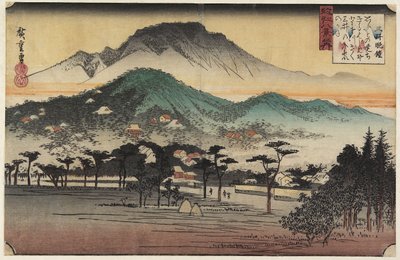 三井寺の夕鐘c。 1834 作： Utagawa Hiroshige
