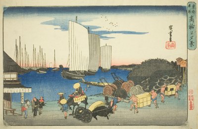 連載「東都名所」より 高輪の夕景 高輪の夕景 作： Utagawa Hiroshige