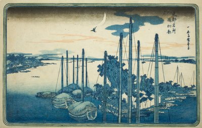連載「東都名所図」より佃島の初ホトトギス 作： Utagawa Hiroshige