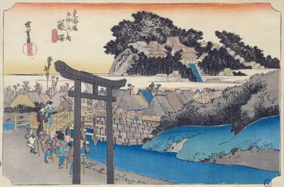藤沢：「東海道五十三次」シリーズ、慈宗寺の遊行寺（しょうじょうこじ）、c.1834-35（木版画） 作： Utagawa Hiroshige