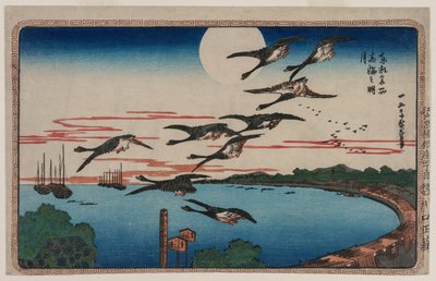 東都名所シリーズ 高輪満月 作： Utagawa Hiroshige