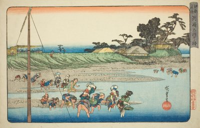 連載「江戸名所」より須崎潮干狩り（すさきしおひがり） 作： Utagawa Hiroshige