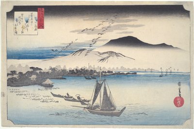 堅田に雁が降りる 近江八景 作： Utagawa Hiroshige