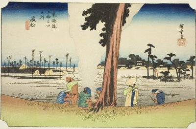 Hamamatsu: Winter Scene (Hamamatsu, fuyugare no zu), from the series "Fifty-three Stations of the Tokaido (Tokaido gojusan tsugi no uchi)," also known as the Hoeido Tokaido 作： Utagawa Hiroshige