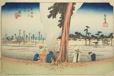 Hamamatsu: Winter Scene (Hamamatsu, fuyugare no zu), from the series "Fifty-three Stations of the Tokaido (Tokaido gojusan tsugi no uchi)," also known as the Hoeido Tokaido 作： Utagawa Hiroshige