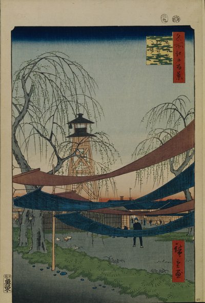 馬喰町の初音乗馬場名所江戸百景1856-1858 作： Utagawa Hiroshige