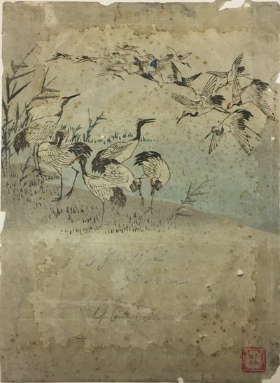 草の中のサギ 作： Utagawa Hiroshige