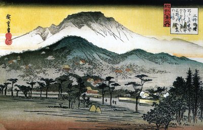 広重 - 近江八景 - 第4番 除夜の鐘、御井寺 作： Utagawa Hiroshige
