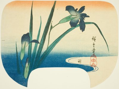 アイリスとストリーム 作： Utagawa Hiroshige
