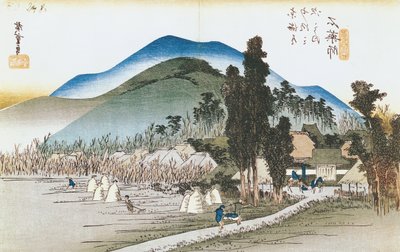 石薬師、「東海道五十三次」、1833-34（版画） 作： Utagawa Hiroshige