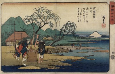 武蔵道長府のジュエル川、1835〜1837年 作： Utagawa Hiroshige