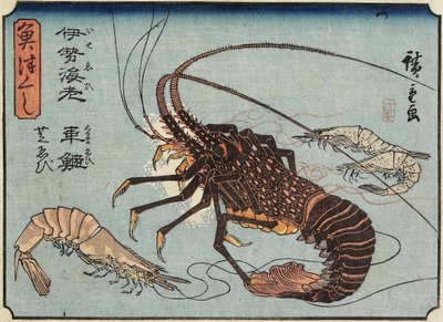 ロブスター、エビとエビ、1830-1844 作： Utagawa Hiroshige