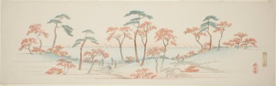 無題 江戸下町名所景 海安寺紅葉 作： Utagawa Hiroshige